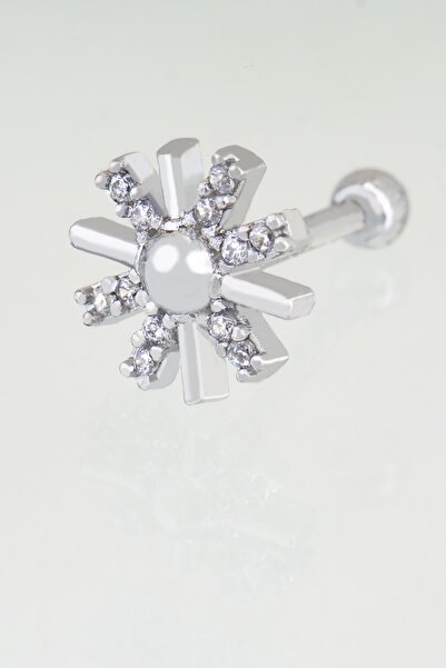 Sortie Aksesuar Çiçek Figürlü Zirkon Taşlı Tragus Küpe Piercing 002