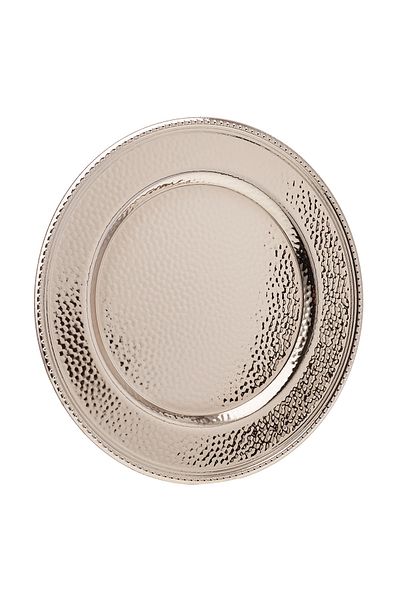 Emsan Round Biene Plate - Platinum Serving Plate, BPA Free Plastic, Modern Gold 1