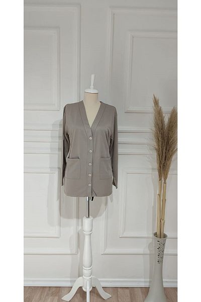 YCN GİYİM Mother Thin Combed Cotton Cardigan Special for Mother's Day
