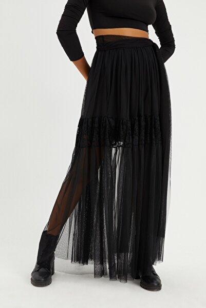 Quincey Tulle - Lace Maxi Gathered Flying Skirt
