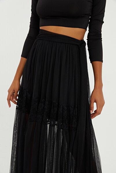 Quincey Tulle - Lace Maxi Gathered Flying Skirt