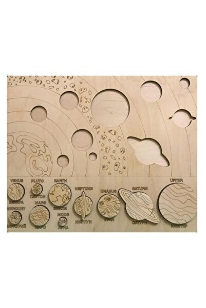 Notpa Ahşap Güneş Sistemi Gezegenler Sistemi Eğitici Puzzle Yapboz