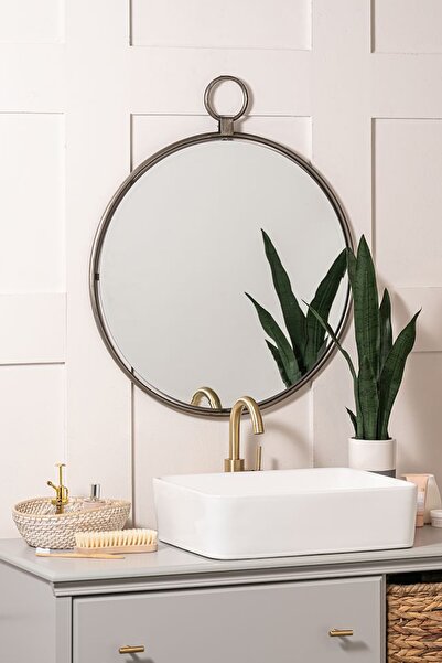 Modabilya Ringo Metal Yuvarlak Halkalı 60 cm Duvar Aynası