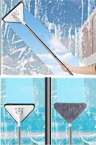 Genel Markalar Üçgen Mop Cam Duvar Tavan Fayans Parke Temizleyici 2 Bezli