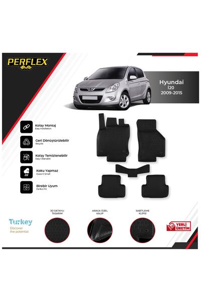 PERFLEX Hyundaı I20 2009-2015 Araca Özel 3d Havuzlu Paspas