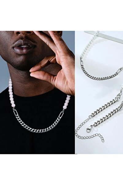 muptejewelry Mupten White Erkek Inci Zincir Kolye