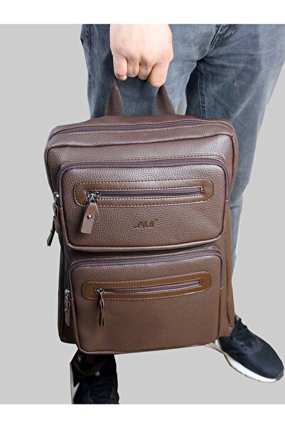 Çanta Sepetim حقيبة ظهر للكمبيوتر المحمول من الجلد الصناعي للجنسين