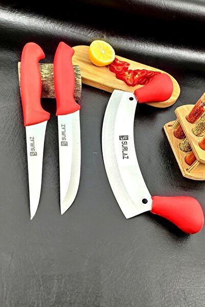 SürLaz Sürmene Kıyma Zırhı Et Bıçak Seti 3 Parça