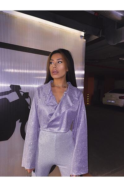 Gülşah Evecen Özel Tasarım Mini Lila Ceket