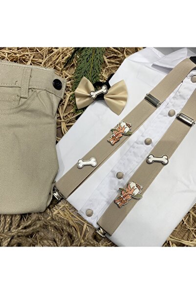 MFS Taş Devri Askı Papyon Pantolon Gömlek