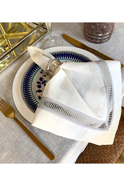 Elif İpek Hometex 100% Saf Keten Kolberli Peçete 6'lı