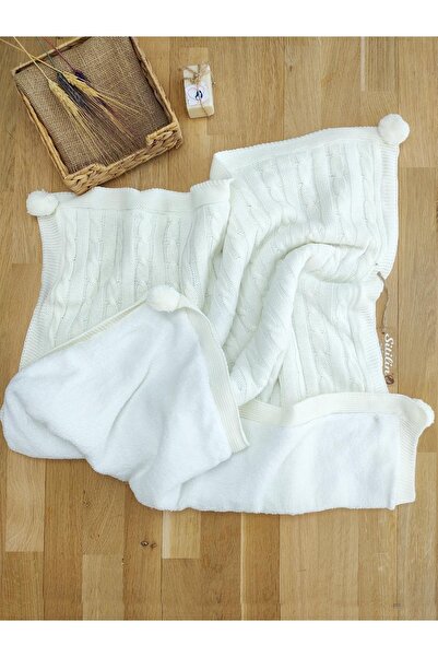 Sitilin Baby Girl Boy Cream Knitwear Blanket Welsoft