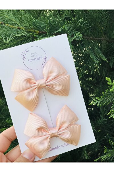 Fleur De Luna Kız Çocuk Somon Ikili Fiyonk Pens Toka Seti
