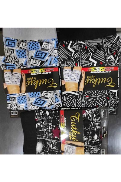 Tutku Ανδρικά Boxers με μοτίβο Lycra Mixed Pack of 6