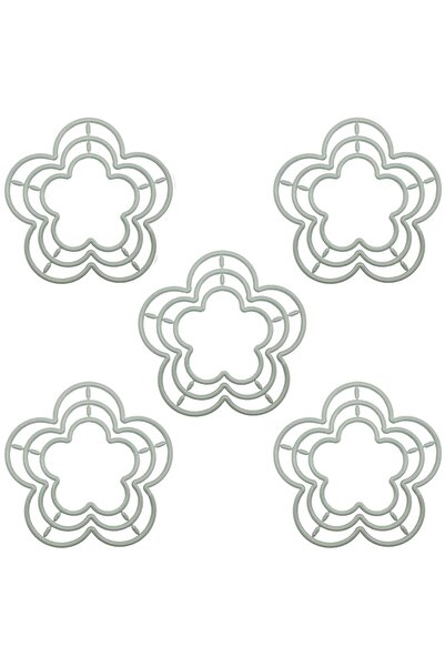 MİR Papatya Model Makrome Halkası 3'lü - Papatya Makrome Kasnak - 5 Adet