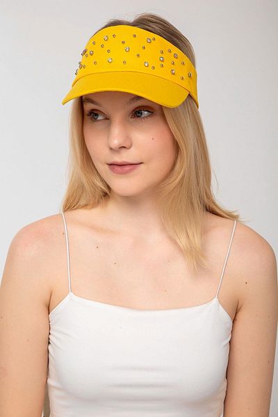 Saria Moda Black Tennis Cap with Stone Detail