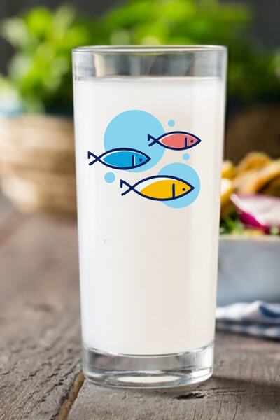 Tasarici Balık Desenli Rakı Bardağı