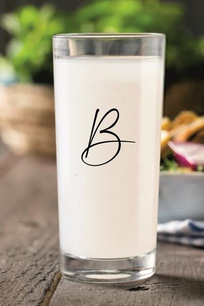 Tasarici B Harfli  Yazılı Çıkmayan Baskılı Bardak Kadeh