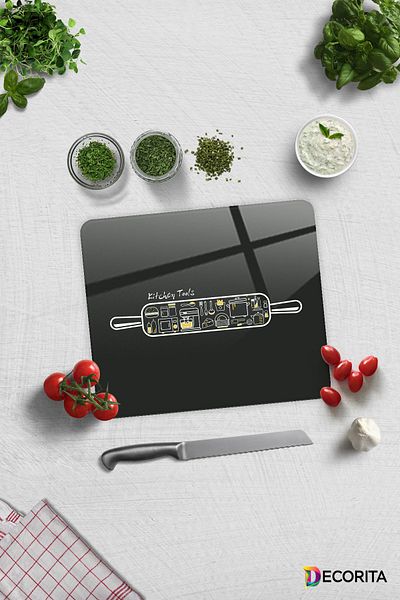 Decorita Glass Cutting Board - Kitchen Utensils, 29cm X 34m