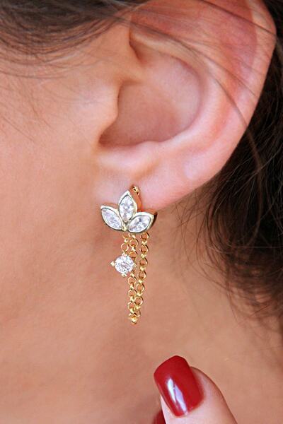 Argentum Concept 18k Altın Kaplamalı 925 Ayar Gümüş Tasarım Zincirli Lotus Kü...