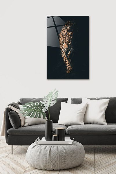 Decorita Ζώα |   Τραπέζι από γυαλί |   Λεοπάρδαλη |   40 εκ. Χ 60 εκ