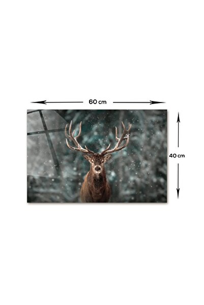 Decorita Ζώα | Τραπέζι από γυαλί | Μονό ελάφι | 40 εκ. Χ 60 εκ