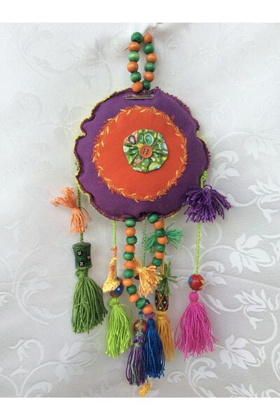 Yakamoz Özel Tasarım Şamanın Rüyası Bereket Kapanı Duck Kumaş Bahçe Duvar Kap...