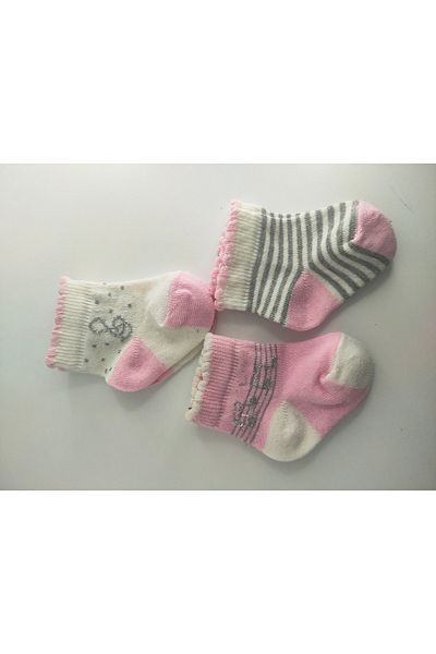 Akface Glitter Patterned 3-Piece Baby Socks 0-6 Months Newborn
