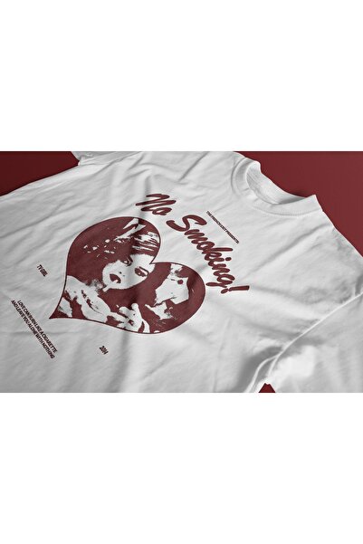 rebelberi Оверсайз унісекс футболка червона No Smoking Heart T-shirt біла футболка