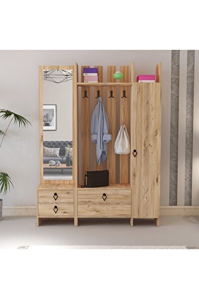 Derya Dekor Last Aynalı Portmanto Antikçam