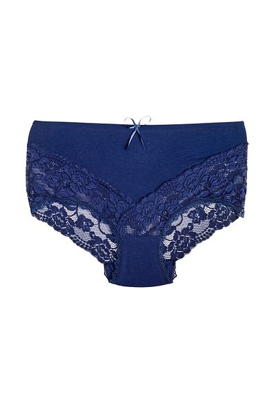 Zena 2-Piece High Waist Lace Cotton Plus Size Women's Panties