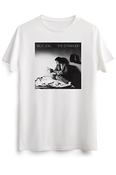 GreenMint تي شيرت أبيض للجنسين ألبوم The Stranger بيلي جويل ميوزيك كلاسيك
