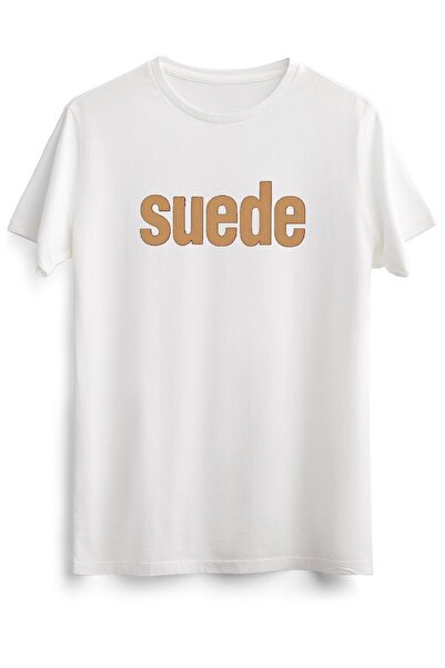 GreenMint تي شيرت أبيض للجنسين من جلد الغزال الأساسي