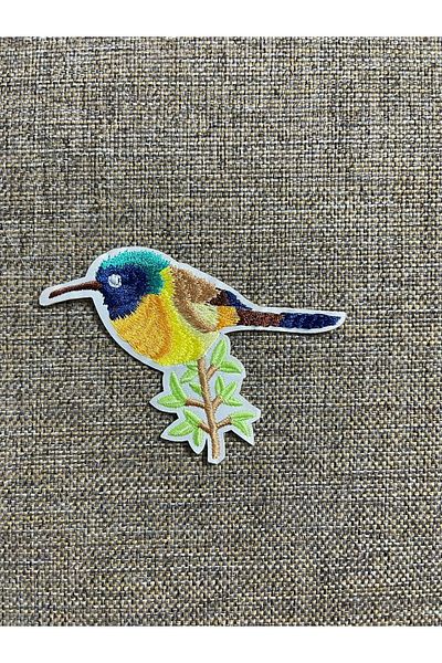 Gönülden Tasarım 7x9 Cm Bird Embroidery Applique On Branch Sticks With Iron