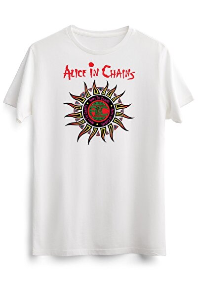 GreenMint تي شيرت أبيض للجنسين من أليس إن تشينز أساسي