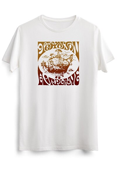 GreenMint تي شيرت أبيض للجنسين جيفرسون's طائرة خمر الأساسية