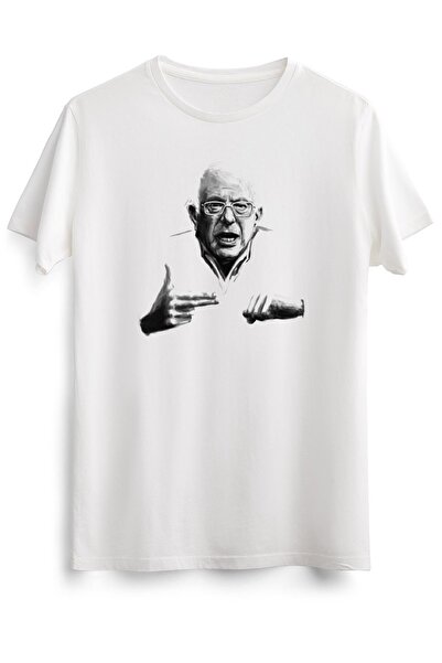 GreenMint تي شيرت أبيض للجنسين بيرني ساندرز رن ذا جواهر كلاسيك