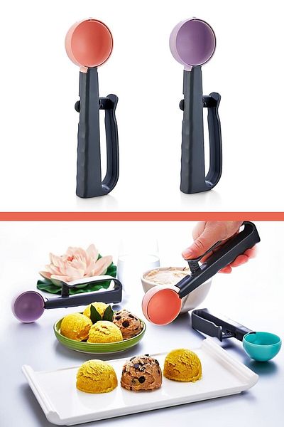 HB LİFE Practical Hard Plastic Ice Cream and Halva Spoon Scoop | Pull and Drop Ice Cream Spoon | Cookie Spoon