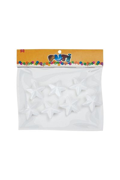 Puti Styrofoam Star 6 Pieces 6.5 Cm 4 Pack