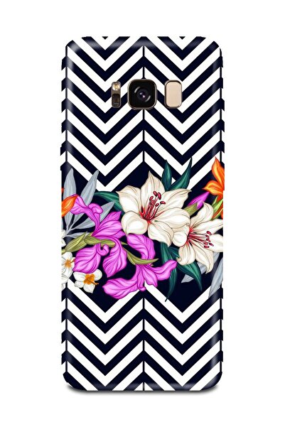 PERAX Samsung Galaxy S8 Zebra Desenli Çiçekli Baskılı Telefon Kılıfı Samsungs...
