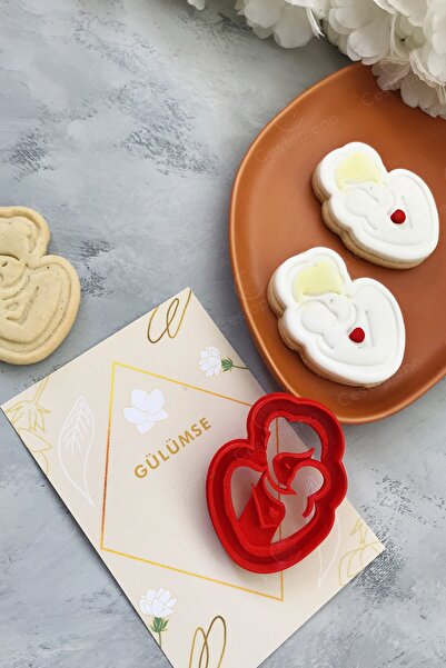 CESTOPİENO أداة تشكيل العجين مع بطاقة شعار ابتسامة الأم والطفل على شكل قلب