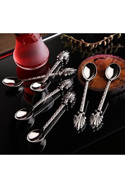 MOS'EV Gümüş 6 Lı Metal Çay Kaşığı