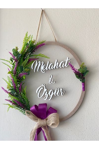 HOBİ55 Στολίδι Ξύλινης Πόρτας Purple Lucky Door Purple-81