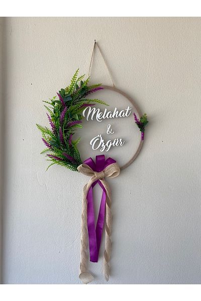 HOBİ55 Στολίδι Ξύλινης Πόρτας Purple Lucky Door Purple-81