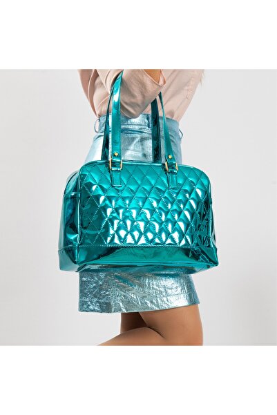 TAKO TASARIM & FİESTA Albedo Kadın Turkuaz ( Rugan Kapitone ) El Ve Kol Çantası