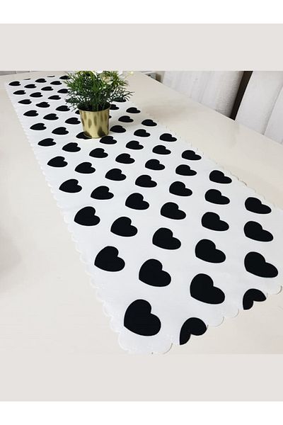 Körfez Kırlent Trendy Heart Model Decorative Runner 40x140cm