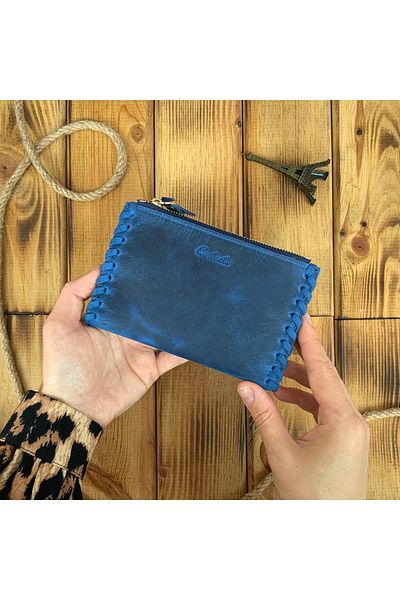 Navy blue top women's wallet