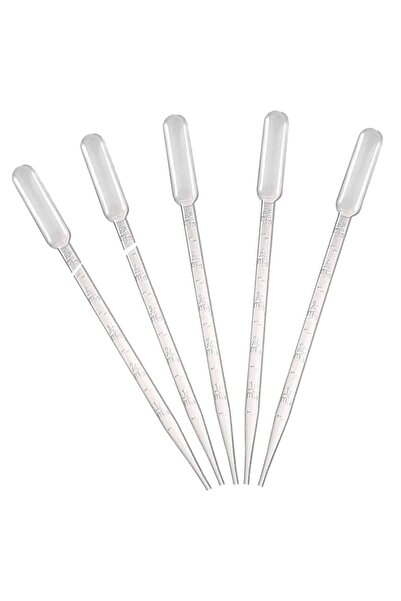 Pastör Pipet 3 Ml (10 Adet) Plastik Sıvı Ölçüm Damlalık Dereceli