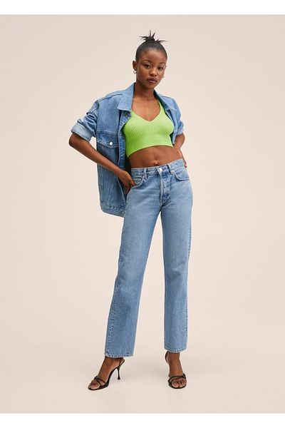 MANGO Woman Cropped Knit Top
