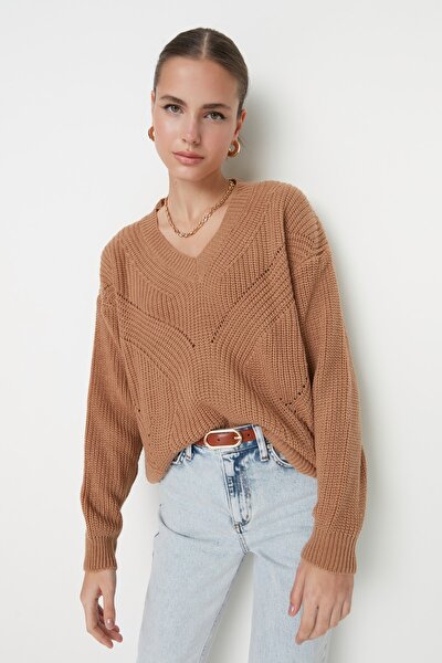 Trendyol Collection Sweater - Brown - Regular